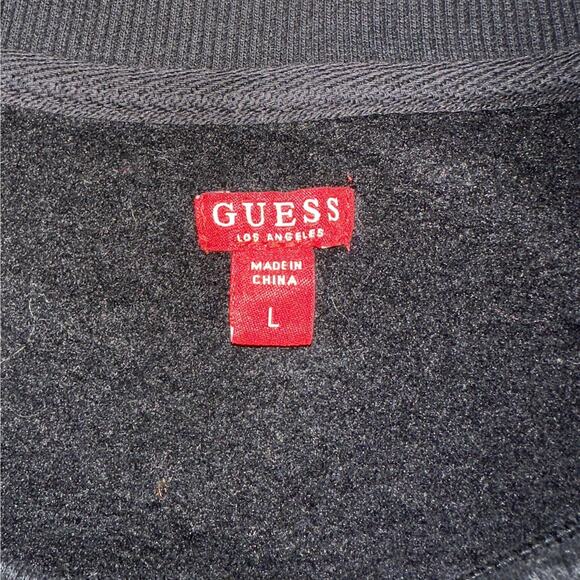 Guess Logo Pullover Sweatshirt Women’s L / All-Over Print Black - Picture 4 of 7